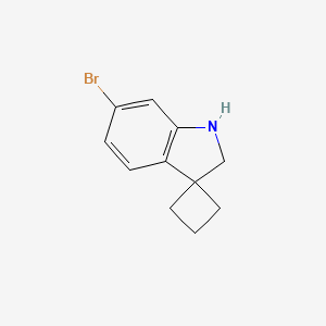 molecular formula C11H12BrN B11871364 6'-Bromospiro[cyclobutane-1,3'-indoline] 