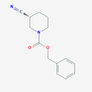 molecular formula C14H16N2O2 B11871374 (R)-Benzyl 3-cyanopiperidine-1-carboxylate 