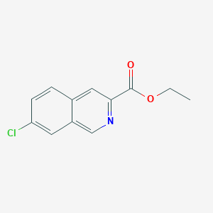 molecular formula C12H10ClNO2 B11871511 Ethyl 7-chloroisoquinoline-3-carboxylate 