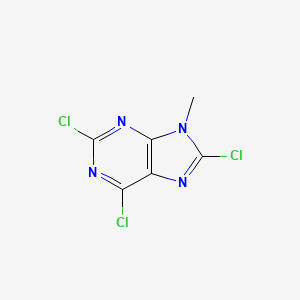 molecular formula C6H3Cl3N4 B11871549 2,6,8-Trichloro-9-methyl-9H-purine CAS No. 39008-39-4