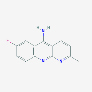 molecular formula C14H12FN3 B11871749 7-Fluoro-2,4-dimethylbenzo[b][1,8]naphthyridin-5-amine 