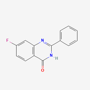 molecular formula C14H9FN2O B11871777 7-Fluoro-2-phenylquinazolin-4(3H)-one 