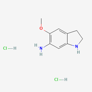 molecular formula C9H14Cl2N2O B11871986 5-Methoxyindolin-6-amine dihydrochloride 