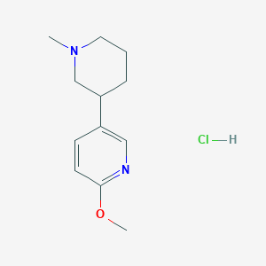 molecular formula C12H19ClN2O B11872007 2-Methoxy-5-(1-methylpiperidin-3-yl)pyridine hydrochloride CAS No. 882864-94-0