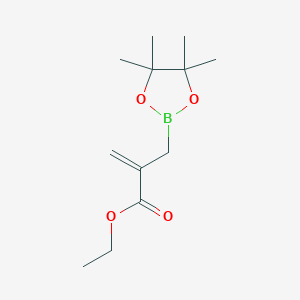 molecular formula C12H21BO4 B11872021 Ethyl 2-((4,4,5,5-tetramethyl-1,3,2-dioxaborolan-2-yl)methyl)acrylate 