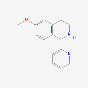 molecular formula C15H16N2O B11872194 6-Methoxy-1-(pyridin-2-yl)-1,2,3,4-tetrahydroisoquinoline CAS No. 600647-76-5
