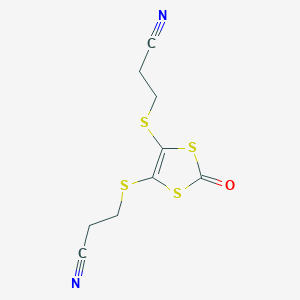 molecular formula C9H8N2OS4 B118722 4,5-Bis(2-cyanoethylthio)-1,3-dithiol-2-one CAS No. 158871-28-4
