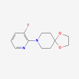 molecular formula C12H15FN2O2 B11872345 8-(3-Fluoropyridin-2-yl)-1,4-dioxa-8-azaspiro[4.5]decane CAS No. 828266-06-4
