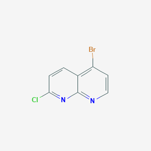 molecular formula C8H4BrClN2 B11872357 5-Bromo-2-chloro-1,8-naphthyridine 