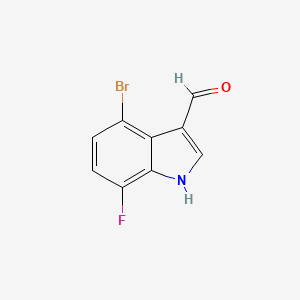 molecular formula C9H5BrFNO B11872363 4-Bromo-7-fluoro-1H-indole-3-carbaldehyde 