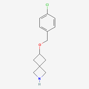 molecular formula C13H16ClNO B11872391 6-((4-Chlorobenzyl)oxy)-2-azaspiro[3.3]heptane 