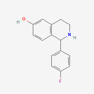 molecular formula C15H14FNO B11872415 1-(4-Fluorophenyl)-1,2,3,4-tetrahydroisoquinolin-6-ol CAS No. 596791-47-8