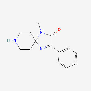molecular formula C14H17N3O B11872498 1-Methyl-3-phenyl-1,4,8-triazaspiro[4.5]dec-3-en-2-one 