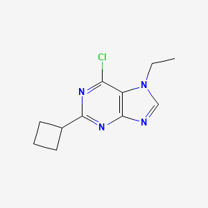 molecular formula C11H13ClN4 B11872506 6-Chloro-2-cyclobutyl-7-ethyl-7H-purine 