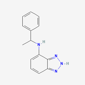 molecular formula C14H14N4 B11872567 N-(1-phenylethyl)-1H-benzo[d][1,2,3]triazol-4-amine 