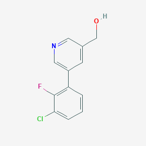 molecular formula C12H9ClFNO B11872645 (5-(3-Chloro-2-fluorophenyl)pyridin-3-yl)methanol CAS No. 1346692-06-5