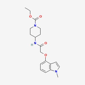 molecular formula C19H25N3O4 B1187265 ethyl 4-({[(1-methyl-1H-indol-4-yl)oxy]acetyl}amino)piperidine-1-carboxylate 