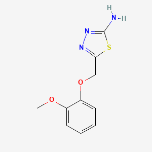 molecular formula C10H11N3O2S B11872744 5-((2-Methoxyphenoxy)methyl)-1,3,4-thiadiazol-2-amine 