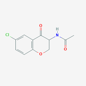 molecular formula C11H10ClNO3 B11872808 Acetamide, N-(6-chloro-3,4-dihydro-4-oxo-2H-1-benzopyran-3-yl)- CAS No. 54444-50-7