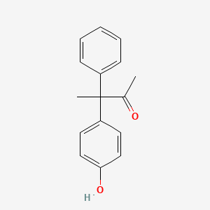 molecular formula C16H16O2 B11872853 3-(4-Hydroxyphenyl)-3-phenylbutan-2-one 