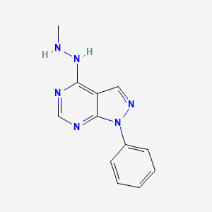 molecular formula C12H12N6 B11872982 4-(2-Methylhydrazinyl)-1-phenyl-1h-pyrazolo[3,4-d]pyrimidine CAS No. 5334-63-4