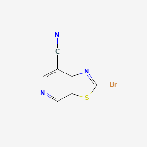 molecular formula C7H2BrN3S B11873043 2-Bromothiazolo[5,4-c]pyridine-7-carbonitrile 