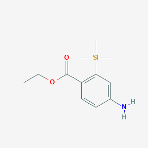 molecular formula C12H19NO2Si B11873071 Ethyl 4-amino-2-(trimethylsilyl)benzoate 