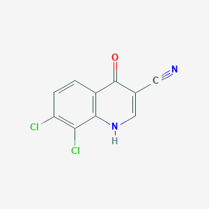 molecular formula C10H4Cl2N2O B11873119 3-Quinolinecarbonitrile, 7,8-dichloro-4-hydroxy- CAS No. 61338-32-7