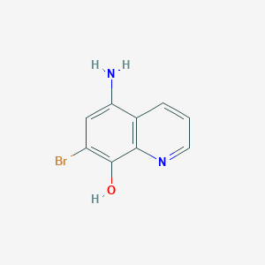 molecular formula C9H7BrN2O B11873180 5-Amino-7-bromoquinolin-8-ol 