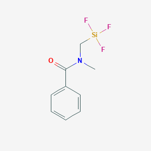 molecular formula C9H10F3NOSi B11873200 N-Methyl-N-((trifluorosilyl)methyl)benzamide CAS No. 123271-14-7