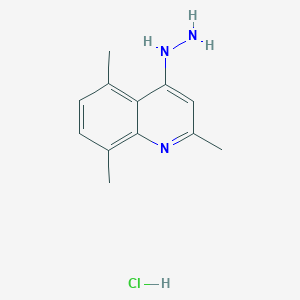 molecular formula C12H16ClN3 B11873217 4-Hydrazino-2,5,8-trimethylquinoline hydrochloride CAS No. 1172431-20-7