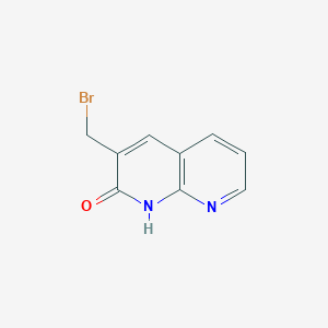 molecular formula C9H7BrN2O B11873272 3-(Bromomethyl)-1,8-naphthyridin-2(1H)-one 