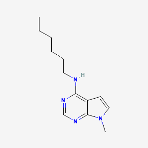 molecular formula C13H20N4 B11873285 n-Hexyl-7-methyl-7h-pyrrolo[2,3-d]pyrimidin-4-amine CAS No. 21097-51-8