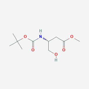 molecular formula C10H19NO5 B11873416 methyl (R)-3-((tert-butoxycarbonyl)amino)-4-hydroxybutanoate 