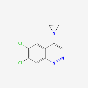 molecular formula C10H7Cl2N3 B11873527 4-(1-Aziridinyl)-6,7-dichlorocinnoline CAS No. 68211-06-3
