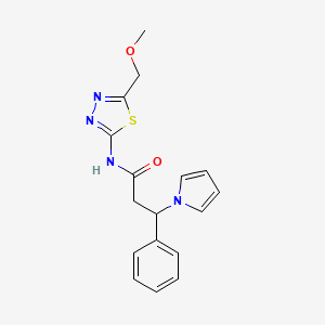 molecular formula C17H18N4O2S B1187358 N-[5-(methoxymethyl)-1,3,4-thiadiazol-2-yl]-3-phenyl-3-(1H-pyrrol-1-yl)propanamide 