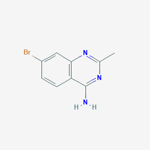 molecular formula C9H8BrN3 B11873590 7-Bromo-2-methylquinazolin-4-amine 