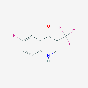 molecular formula C10H7F4NO B11873612 6-Fluoro-3-(trifluoromethyl)-2,3-dihydroquinolin-4(1H)-one CAS No. 63273-37-0