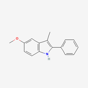 molecular formula C16H15NO B11873613 5-methoxy-3-methyl-2-phenyl-1H-indole CAS No. 64648-65-3