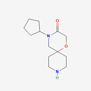 molecular formula C13H22N2O2 B11873626 4-Cyclopentyl-1-oxa-4,9-diazaspiro[5.5]undecan-3-one 
