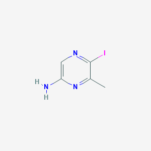 molecular formula C5H6IN3 B11873746 5-Iodo-6-methylpyrazin-2-amine 