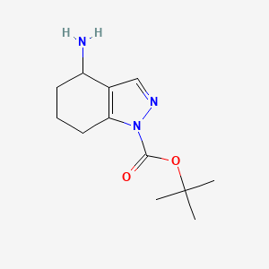 molecular formula C12H19N3O2 B11873786 tert-Butyl 4-amino-4,5,6,7-tetrahydro-1H-indazole-1-carboxylate 
