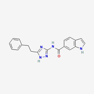 molecular formula C19H17N5O B1187382 N-[5-(2-PHENYLETHYL)-1H-1,2,4-TRIAZOL-3-YL]-1H-INDOLE-6-CARBOXAMIDE 