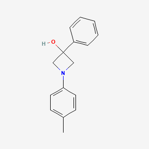 molecular formula C16H17NO B11874064 1-(4-Methylphenyl)-3-phenylazetidin-3-ol CAS No. 62082-50-2