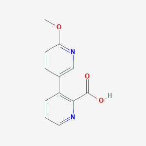 molecular formula C12H10N2O3 B11874075 6'-Methoxy-[3,3'-bipyridine]-2-carboxylic acid 