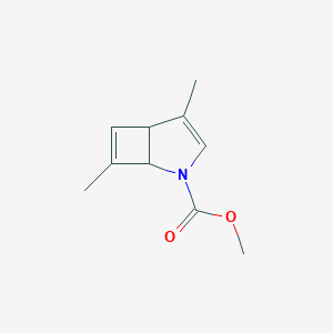 molecular formula C10H13NO2 B118741 Methyl 4,7-dimethyl-2-azabicyclo[3.2.0]hepta-3,6-diene-2-carboxylate CAS No. 156301-69-8