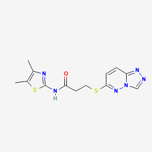 molecular formula C13H14N6OS2 B1187430 N-(4,5-dimethyl-1,3-thiazol-2-yl)-3-([1,2,4]triazolo[4,3-b]pyridazin-6-ylsulfanyl)propanamide 