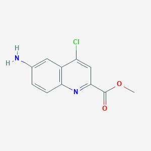 molecular formula C11H9ClN2O2 B11874339 Methyl 6-amino-4-chloroquinoline-2-carboxylate 