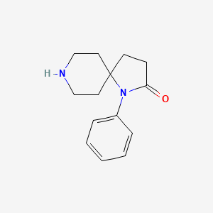 molecular formula C14H18N2O B11874429 1-Phenyl-1,8-diazaspiro[4.5]decan-2-one 
