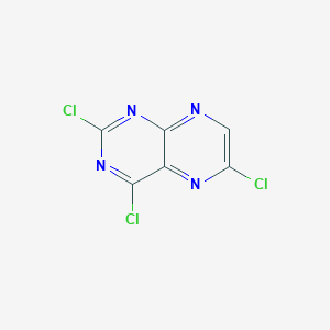 molecular formula C6HCl3N4 B11874472 2,4,6-Trichloropteridine CAS No. 26850-60-2